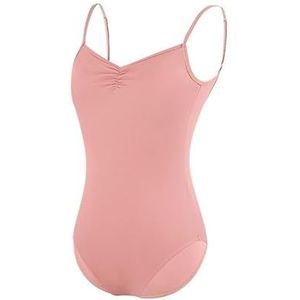 HWJFDC Balletpakje, balletpakjes voor vrouwen, hemdje, danspakjes, verstelbare bandjes, mouwloos, dansen, ballet, bodysuit voor volwassenen, turnpakje, Roze 2, 2XL height 175-180cm