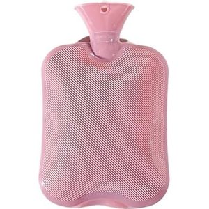 Warmwaterkruik Dikke warmwaterflessen draagbare rubberen winter warm warm water zak handwarmer meisjes zak handen voeten warm waterfles warmwaterzak (roze - 2000 ml)