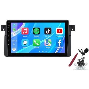 Android 14 Autoradio Sat Navi voor B-MW E46 (1998-2006) 9 Inch Touchscreen Multimedia Speler met Draadloze Carplay GPS Navigatie FM RDS Bluetooth 5G-WiFi SWC DSP,M100s