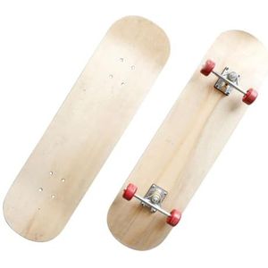 Oshhni Houten skateboard deck Kids DIY skateboard houten skate deck ongeverfd blanco longboard deck houten deck voor beginners jongens meisjes, 72 cm met wiel