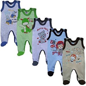 MEA BABY Uniseks babyrompertje in 5-pack van 100% katoen. Voor meisjes en jongens.