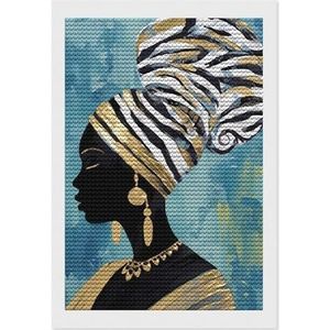 Afro-Amerikaanse Zwarte Vrouwen Diamant Schilderen Kits Ronde Volledige Boor Kruissteek Art Pictures Voor Thuis Muur Decor