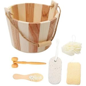 ORFOFE 1 Set terug borstel cadeauset voor badgereedschap badset droge lichaamsborstels bal bad ballen verjaardagscadeau voet stimulator houten hamer kam Mevrouw Scrubber polyester