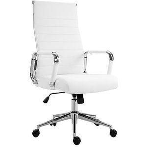 SVITA Elegance Comfort bureaustoel kunstleer wit bureaustoel draaistoel