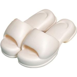 Slippers, Dames zomer instappers - Zachte dikke pantoffels met koel comfort,voor dames en heren(White,41 EU)