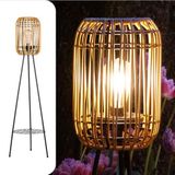 Gadgy Solar Rattan Buitenlamp - Waterdichte LED Staande Tuinlamp met Statief, Solar lamp voor Balkon, Terras en Tuindecoratie - Duurzame Verlichting op Zonne-energie