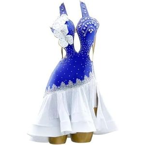 Latijns Amerikaanse Danswedstrijdjurken Voor Dames Professioneel Cha Cha Tangokostuum Salsakleding Met Holle Rug En Open Rug Rok Met Visgraatmotief En Zijsplit,F,L