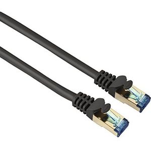 Hama Ethernet Cat 6 netwerkkabel PIMF (5 m patchkabel, 1000 Mbit/s, verguld, dubbel afgeschermd, voor bijv. Apple TV 4, Smart TV, PC, Notebook) grijs
