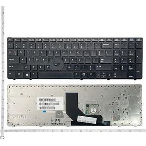 Amerikaans laptoptoetsenbord voor HP Elitebook 8760w, 8770w en 8760 met punt-Engelse lay-out(US Black)