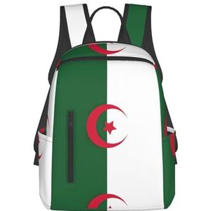 EdWal Vlag Van Wit-Rusland Print Lichtgewicht Mode Casual Rugzak College Bag, Voor Outdoor Reizen Zakelijk Werk, Vlag van Algerije, Eén maat