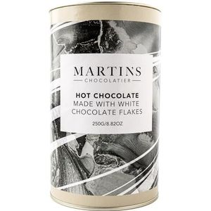 Martins Chocolatier White Hot Chocolate Luxe Drinking Chocolate Gemaakt van Real Belgian Chocolate Flakes