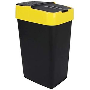 Spetebo Afvalemmer met kanteldeksel - 60 l - kunststof - zwart - vuilnisemmer afvalcontainer afvalemmer afvalemmer