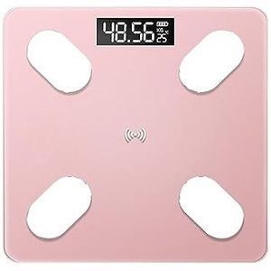 Bluetooth Lichaamsvet Schaal BMI Schaal Slimme Elektronische Weegschalen LCD Digitale Badkamer Weegschaal Balans Lichaamssamenstelling Analyzer Gemakkelijk Te Gebruiken(Rose gold)