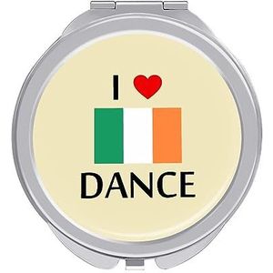 I Love Irish Dance Compact Kleine Reizen Make-up Spiegel Draagbare Dubbelzijdige Pocket Spiegels voor Handtas Purse