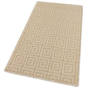 emmevi Keuken tapijt, 3D, antislip, eenkleurig, wasbaar, zacht, absorberend, model Evita 50 x 100 cm, beige