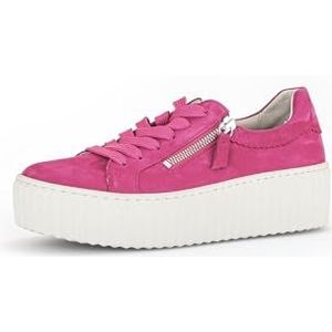 Gabor Low-Top sneakers voor dames, lage schoenen, uitneembaar voetbed, Roze 30, 39 EU