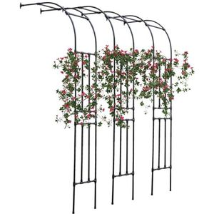 1PC Metalen Tuin Obelisk Klimplant Bloemen Stalen Frame Trellis Wijnstokken Bloemen Decor Yard Ronde Weerbestendig Metalen Merk-210CM,CN