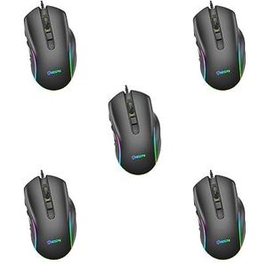 Tityvirnix 5 set Game Muis Bedrade 10 Knoppen Gaming Muis Verstelbare RGB Computer Accessoire Met Multicolor Licht