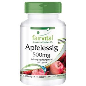 Fairvital | Appel Ciderazijn capsules - 500mg cider azijn per capsule -VEGAN - HOOG GEDOSEERD - 120 capsules