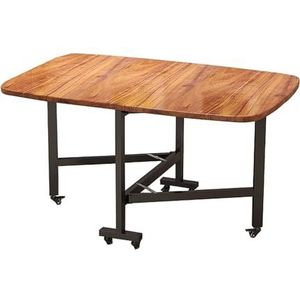 Klaptafel/eettafel, rechthoekige tafel for huishoudelijk gebruik, verplaatsbaar op wielen, tafel for 4-6 personen (Color : B, Size : 120x70cm)