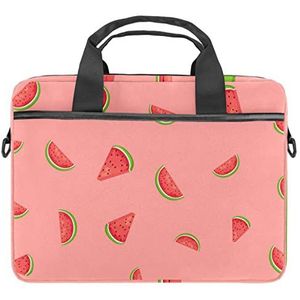 Watermelonpink Fruit Patroon Laptop Schouder Messenger Bag Crossbody Aktetas Messenger Sleeve voor 13 13.3 14.5 Inch Laptop Tablet Beschermen Tote Bag Case, Meerkleurig, 11x14.5x1.2in /28x36.8x3 cm