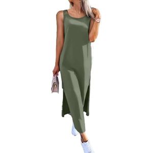 Jurk met kant op de rug fl-9900, Leger Groen, S