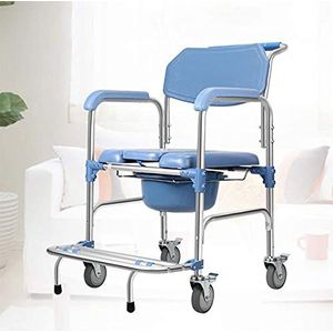 Rolstoelen Opvouwbare douche Rehab Rolstoel Opvouwbare, gehandicapte ouderen Commode Badstoel Professionele liggende douchestoel Multifunctionele patiëntenlift