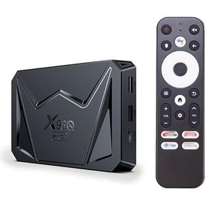 CHROX Android 14.0 TV Box, X96Q PRO+Smart TV Box H728 Quad-Core 64-Bit ARM Cortex-A53 Ondersteuning 8K/4K 2.4/5.0Ghz WIFI BT4.0 100/1000M HDMI 2.0 H.265 Set Top Box, 4GB+64GB