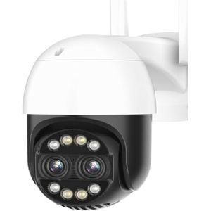 Groothoek beveiligingscamera, 8MP 4K PTZ IP-camera 8x hybride zoom 2,8 + 12 mm Dual Lens WiFi-camera Auto Tracking 4MP Audio Beveiliging Videobewaking Eenvoudig in te stellen (Color : 1, Size : 4MP