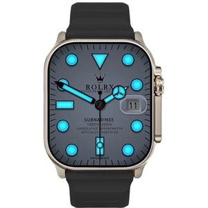 CMJSGG 2024 HK9 Ultra 2 MAX Gen4 Upgrade Smart Horloge 2 GB ROM lokaal muziekalbum e-book ChatGPT2.0 Heren Fitness Horloge voor IOS Android (zwarte band)