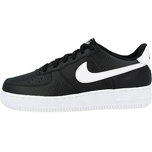 Nike Air Force 1 (GS), lage gymschoenen voor kinderen en jongeren, zwart/wit, 36 EU