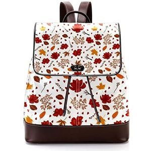 Herfst bloemen bloemenpatroon gepersonaliseerde casual dagrugzak tas voor tiener, Meerkleurig, 27x12.3x32cm, Rugzak Rugzakken