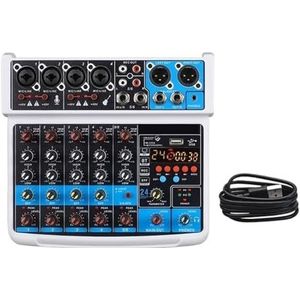 6 Kanaals 24 USB Audio Mixer Interface Draagbare Mixing Geluidskaart Console Geluidskaart For DJ Karaoke PC Opname Breed Toepasbaar(White)