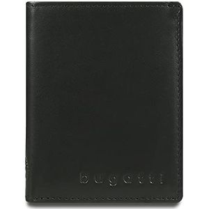 bugatti Primo Creditcardhouder voor heren, RFID-leer, 9 kaarten, mini-portemonnee, zwart, S, klassiek, zwart., S, Klassiek