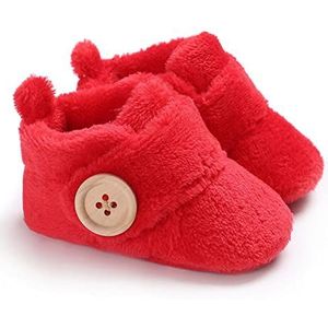 Kerst Schoenen Mooie warme ontwerp baby meisjes jongens peuter eerste wandelaars baby schoenen zachte slippers schattige schoenen winter antislip baby warme schoenen Kerst Elf Schoenen (Color : Red,