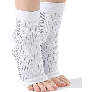 Klikkopers® - Neuropathie Sokken - Compressie Sokken - Neuropathie Sokken Zonder Tenen - Compressiesokken - Slaapsokken - Bedsokken - Massagesokken (Wit, 38-41)