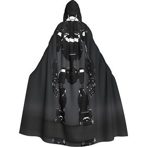 SSIMOO Zwarte robot opvallende cosplay kostuum cape voor dames - unisex vampiermantel voor Halloween.
