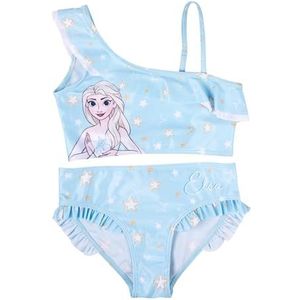 Disney Elsa Frozen bikini met ruches voor meisjes, tweedelig zwempak, blauw, blauw, 92