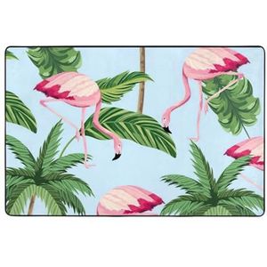 YJxoZH Tropische Flamingo's Print Home Decor Tapijten, Voor Woonkamer Keuken Antislip Vloer Tapijt Ultra Zachte Slaapkamer Tapijten
