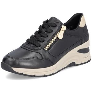 Rieker N9301 Lage sneakers voor dames, losse inlegzool, zwart 00, 42 EU