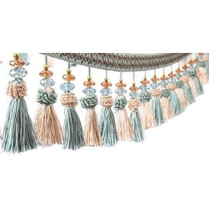 franje trim naaien kwasten 6 yards naaien gordijn trim hangende kralen kwast Fringe kamer decoratieve trimmen kant tafel bank decor (Color : Light Blue)