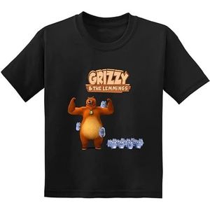 Sunlight Grizzy Bear Cute Lemmings Cartoon Print Funny Kids T Shirt Summer Children Clothes Cotton Baby Boys Girls T-Shirts