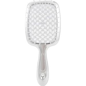 Pluizige vorm kam mesh kam professionele salon haar styling tool antitangle antistatische haarborstel haar kammen haar styling tools (kleur: wit)