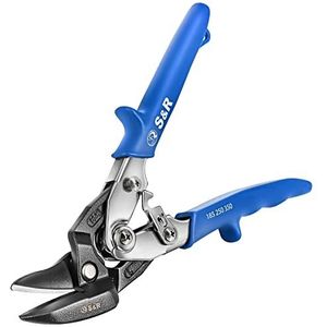 S&R Plaatschaar 260mm – Zware, Zeer Wendbare Doorvoerschaar met Linkse Snede | Hefboomwerking, Inductiegehard HRC 60-62, Ergonomisch, Voor Staal, RVS, Aluminium & Gipsplaat