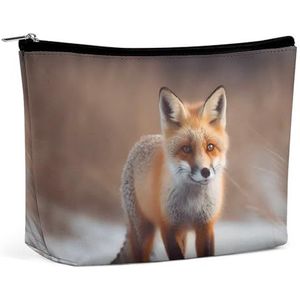 LYHVSFZQ Make-uptas, opvouwbare make-uptas, schattige vos, bedrukte make-uptas, reismake-uptas voor reizen en dagelijks leven, stijl, één maat, make-uptas, Stijl, Eén maat, Make-up Tas