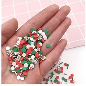 Qr 100 g/lot Kerstdecoratie Gemengde Candy Santa Claus Segmenten Polymeer Hot Clay Hinkt for Ambachten Diy Slime vulaccessoires T1127 (Color : Mixed2)