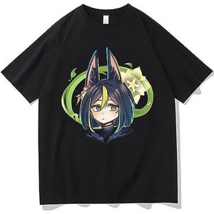 Genshin Impact T-Shirts Tighnari Pullover Casual Loose Top Tighnari Tee Genshin Impact Kawaii Cute Tighnari Tshirts Costume overhemden(Small)