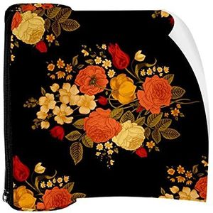 Potlood Case Koraal Rozen Tulpen Delphinium Pouch Bag Pen Rits Tas voor Kantoorartikelen Reizen School Student Supplies