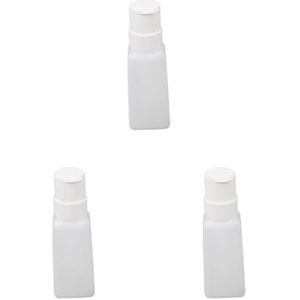 3 set Plastic Lege Nagellak Remover Pomp Dispenser Aceton Push Down Fles Vierkant, Wit