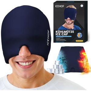 ICEHOF Migraine masker - hoofdpijn verlichten migraineaanvallen, migraine koelmasker gezicht verkoelend oogmasker koelkap ice cap, ontspanning